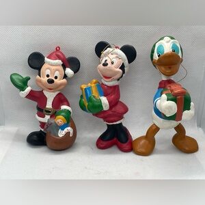 Vintage Disney Minnie Mouse Mickey Mouse Donald Duck Ornaments Christmas Trio